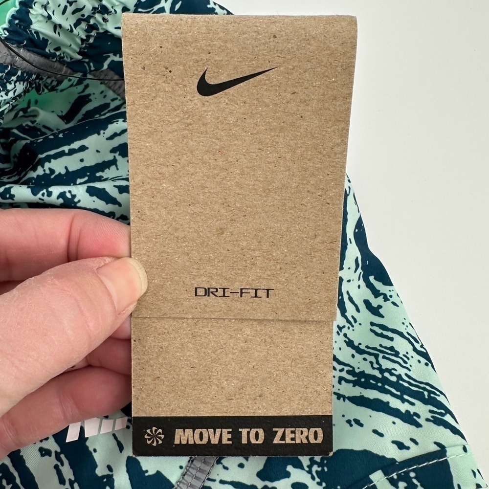 Nike Dri-Fit NWT Women's Navy/Mint Swirl Print Lined Running Shorts Size XS - Picture 5 of 11